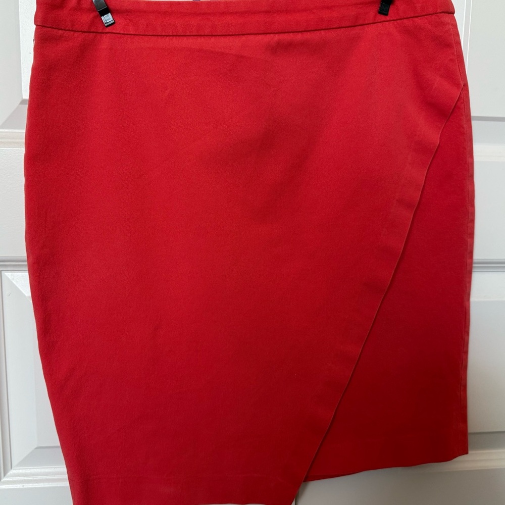 Banana Republic Coral Red Pencil Skirt